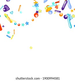 Sprinkles grainy. Cupcake donuts background.