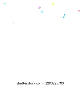Sprinkles grainy. Cupcake donuts, dessert, sugar, bakery background. Sweet confetti on white chocolate glaze background. Vector Illustration sprinkles holiday designs, party, birthday, invitation.