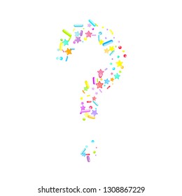 Sprinkles grainy. Cupcake donuts, dessert, sugar, bakery background. Sweet confetti on white chocolate glaze background. Vector Illustration sprinkles holiday designs, party, birthday, invitation.