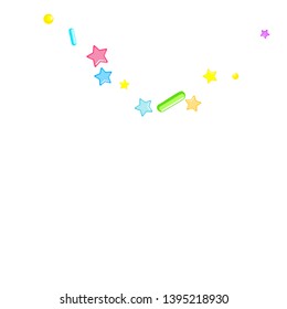 Sprinkles grainy. Cupcake donuts, dessert, sugar, bakery background. Sweet confetti on white chocolate glaze background. Vector Illustration sprinkles holiday designs, party, birthday, invitation.