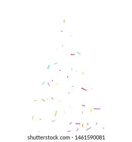 Sprinkles grainy. Cupcake donuts, dessert, sugar, bakery background. Sweet confetti on white chocolate glaze background. Vector Illustration sprinkles holiday designs, party, birthday, invitation.