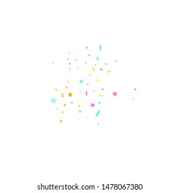 Sprinkles grainy. Cupcake donuts, dessert, sugar, bakery background. Sweet confetti on white chocolate glaze background. Vector Illustration sprinkles holiday designs, party, birthday, invitation.