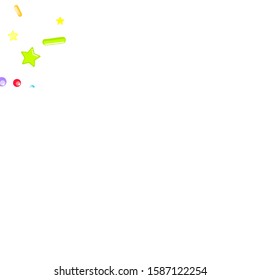 Sprinkles grainy. Cupcake donuts, dessert, sugar, bakery background. Sweet confetti on white chocolate glaze background. Vector Illustration sprinkles holiday designs, party, birthday, invitation.