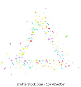 Sprinkles grainy. Cupcake donuts, dessert, sugar, bakery background. Sweet confetti on white chocolate glaze background. Vector Illustration sprinkles holiday designs, party, birthday, invitation.
