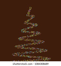Sprinkles grainy. Sweet confetti on chocolate glaze background. Cupcake, donuts, dessert, sugar, bakery background. Vector Illustration for holiday designs, party, birthday, wedding invitation.