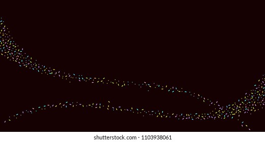 Sprinkles grainy. Sweet confetti on chocolate glaze background. Cupcake, donuts, dessert, sugar, bakery background. Vector Illustration for holiday designs, party, birthday, wedding invitation.