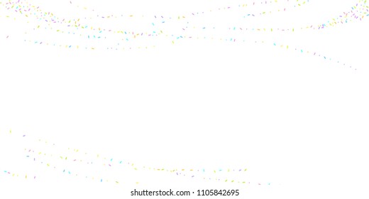 Sprinkles grainy. Sweet confetti on white chocolate glaze background. Cupcake, donuts, dessert, sugar, bakery background. Vector Illustration for holiday designs, party, birthday, wedding invitation.