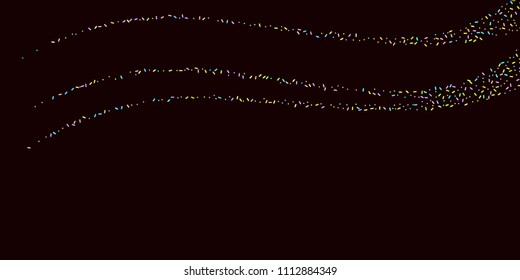 Sprinkles grainy. Sweet confetti on chocolate glaze background. Cupcake, donuts, dessert, sugar, bakery background. Vector Illustration for holiday designs, party, birthday, wedding invitation.