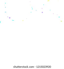 Sprinkles grainy. Sweet confetti on white chocolate glaze background. Cupcake, donuts, dessert, sugar, bakery background. Vector Illustration for holiday designs, party, birthday, wedding invitation.