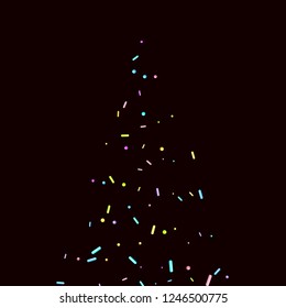 Sprinkles grainy. Sweet confetti on chocolate glaze background. Cupcake, donuts, dessert, sugar, bakery background. Vector Illustration sprinkles grainy holiday, party, birthday,  invitation.
