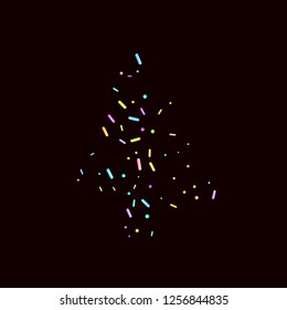 Sprinkles grainy. Sweet confetti on chocolate glaze background. Cupcake, donuts, dessert, sugar, bakery background. Vector Illustration sprinkles grainy holiday, party, birthday,  invitation.