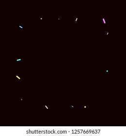 Sprinkles grainy. Sweet confetti on chocolate glaze background. Cupcake, donuts, dessert, sugar, bakery background. Vector Illustration sprinkles grainy holiday, party, birthday,  invitation.
