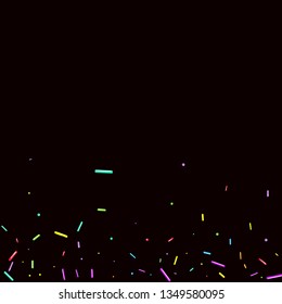 Sprinkles grainy. Sweet confetti on chocolate glaze background. Cupcake, donuts, dessert, sugar, bakery background. Vector Illustration sprinkles grainy holiday, party, birthday, invitation.