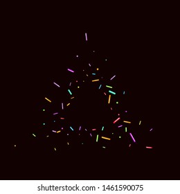 Sprinkles grainy. Sweet confetti on chocolate glaze background. Cupcake, donuts, dessert, sugar, bakery background. Vector Illustration sprinkles grainy holiday, party, birthday, invitation.