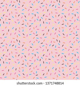 Sprinkles Seamless Pattern - Colorful sprinkles on solid background repeating pattern design