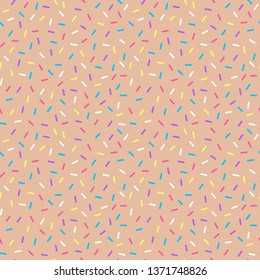 Sprinkles Seamless Pattern - Colorful sprinkles on solid background repeating pattern design
