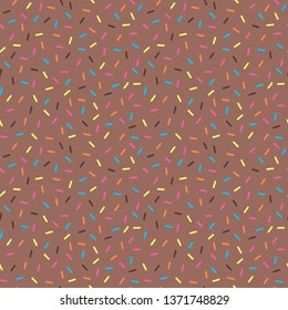 Sprinkles Seamless Pattern - Colorful sprinkles on solid background repeating pattern design