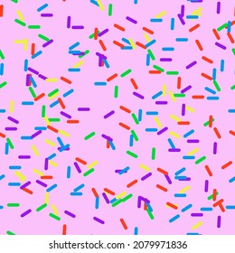 Sprinkles Seamless Pattern - Colorful sprinkles on solid background repeating pattern design. Vector illustration