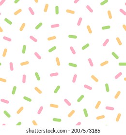 Sprinkles seamless pattern. Pastel colors. Ideal for textile, wrapping paper or cards. Vector illustration.