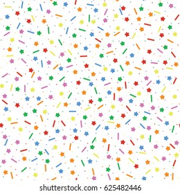 Sprinkling cake colorful seamless pattern