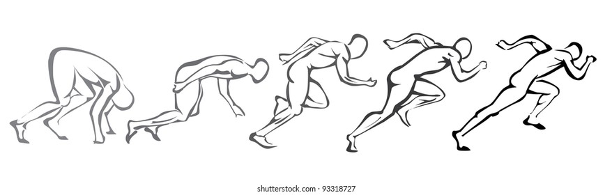 sprint concept. set of symbols running man