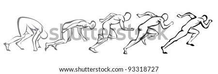 Sprint Concept Set Symbols Running Man Stock Vector (Royalty Free