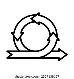 Sprint Cycle icon line vector illustration