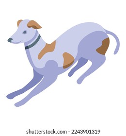 Vector isométrico del icono del perro de impresión. Animales de mascotas. Canino doméstico