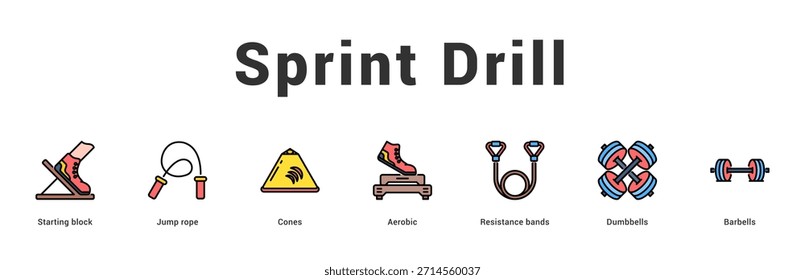 Ilustración de Anuncio de Web moderno y limpio con íconos temáticos para la comunicación visual