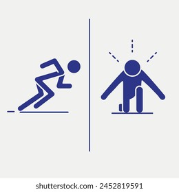 sprint and front view runner position icon
