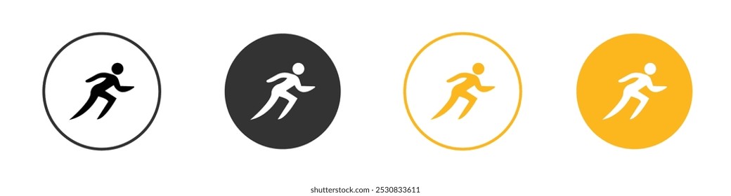 Sprint icon black and white vector outline sign