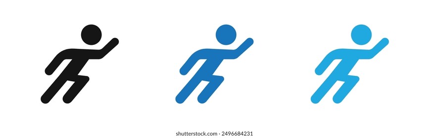 Sprint icon outline collection or set in black and white