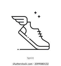 Sprint icon. Outline style icon design isolated on white background