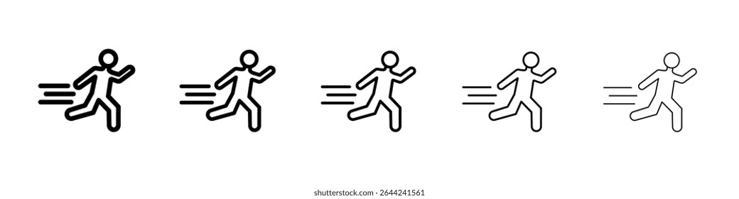 Ícone Sprint delineamento fino marca de logotipo definida