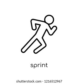 sprint icon. Trendy modern flat linear vector sprint icon on white background from thin line sport collection, editable outline stroke vector illustration