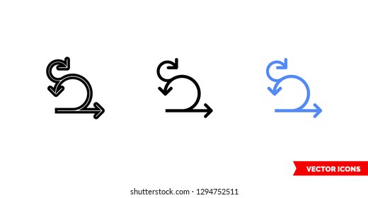Sprint iteration icon of 3 types: color, black and white, outline. Isolated vector sign symbol.
