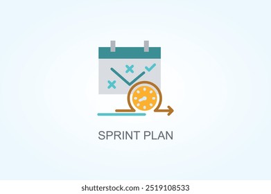 Ilustração De Símbolo De Vetor Ou Sinal De Logotipo De Plano Sprint