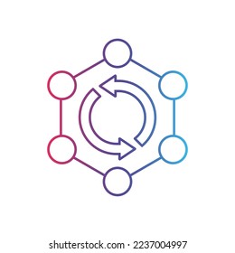 Sprint planning gradient universal icon ui ux element sign.