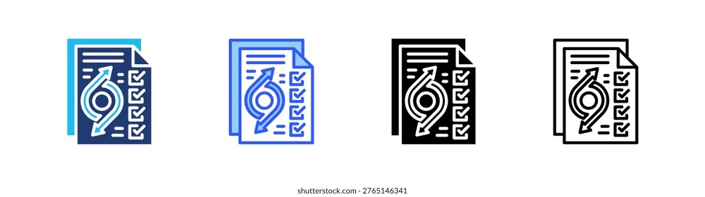 Sprint Planning Multi Style Icon Set Vector