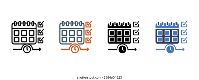 Ilustración vectorial de estilo de icono múltiple de Sprint Planning