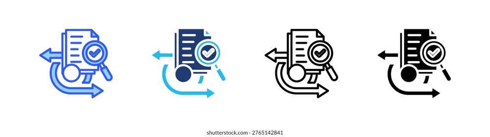 Sprint Review Multi Style Icon Set Vector