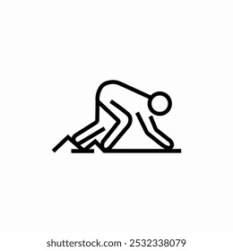 sprint run start icon sign vector