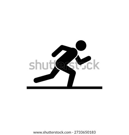 Sprint Running Athlete Start Icon - Minimal Vector, Outline - Glyph Style, UI UX App Web Design, Wellness Nature Spa Branding Icon