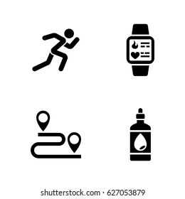 Sprint. Simple Related Vector Icons Set for Video, Mobile Apps, Web Sites, Print Projects and Your Design. Black Flat Illustration on White Background.