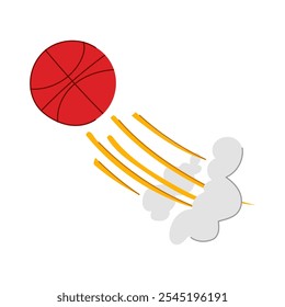 Dibujos animados de la bola de baloncesto de la velocidad del sprint. Ruptura cruzada, defensa del rebote, signo de la bola de baloncesto de la velocidad del sprint del pivote de la ofensiva. Ilustración vectorial aislada del símbolo