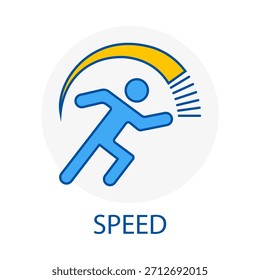 Sprint Speed Fast Motion Run Action Outline Vector
