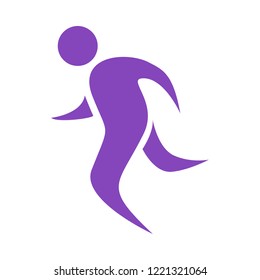 sprint sport illustration vector design, flat color, modern style, glyph concept, human activities 