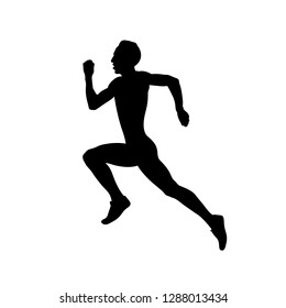 sprint track male athlete runner black silhouette