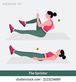 
The Sprinter exercise, Woman workout fitness, aerobic and exercises.