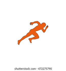 Sprinter icon. Man run silhouette illustration.